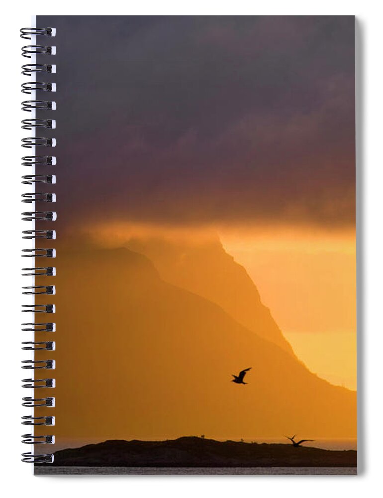 Weather Spiral Notebook featuring the photograph Lofoten island after the storm by Heiko Koehrer-Wagner