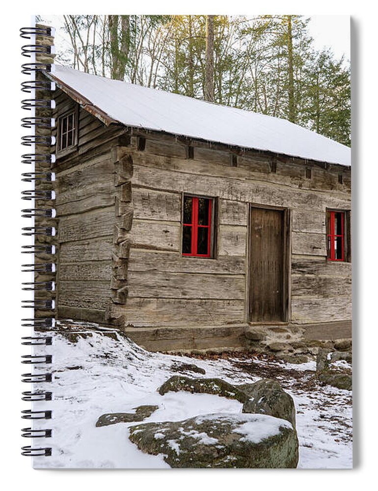 January Spiral Notebook featuring the photograph Log Cabin Elkmont by Sharon Popek
