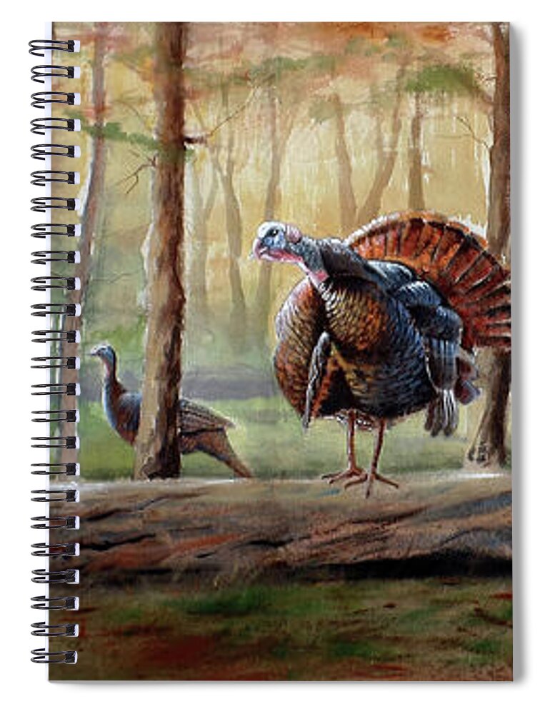 Nature Spiral Notebook featuring the painting Log Walk by Carolyn Coffey Wallace