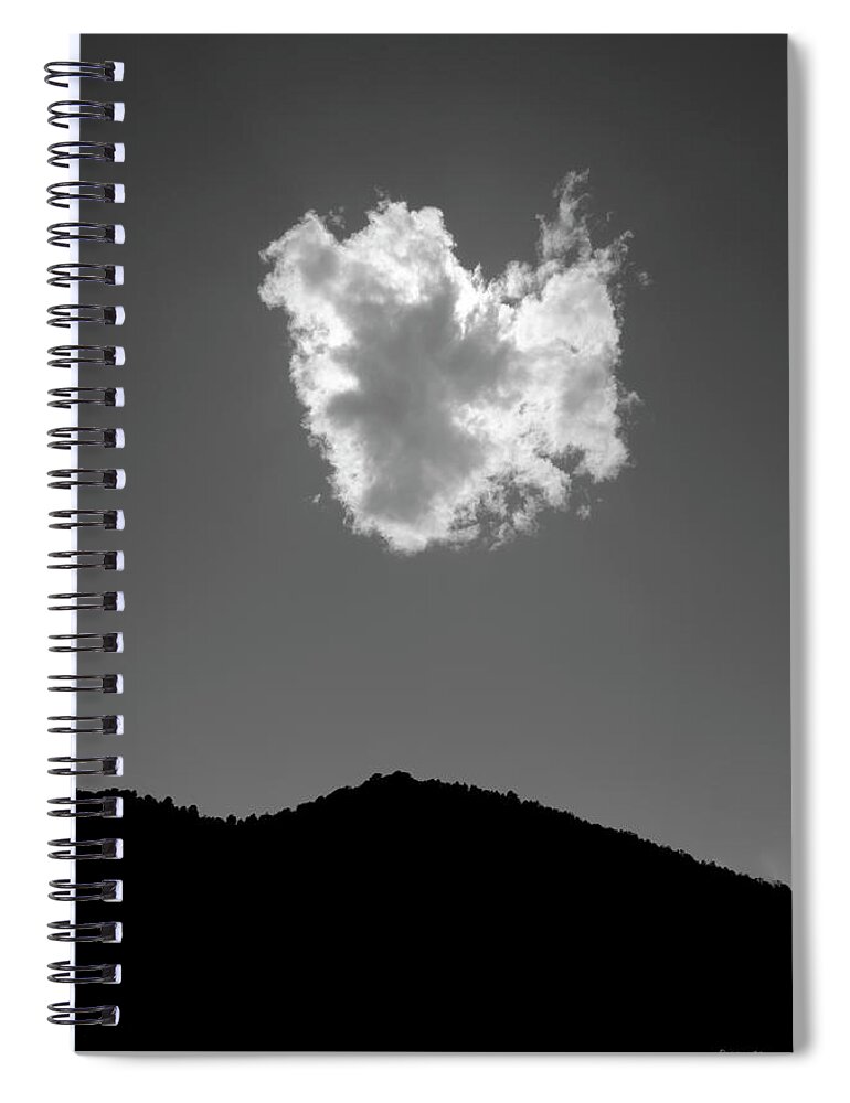 Cloud Spiral Notebook featuring the photograph Lone Cloud BW by David Gordon