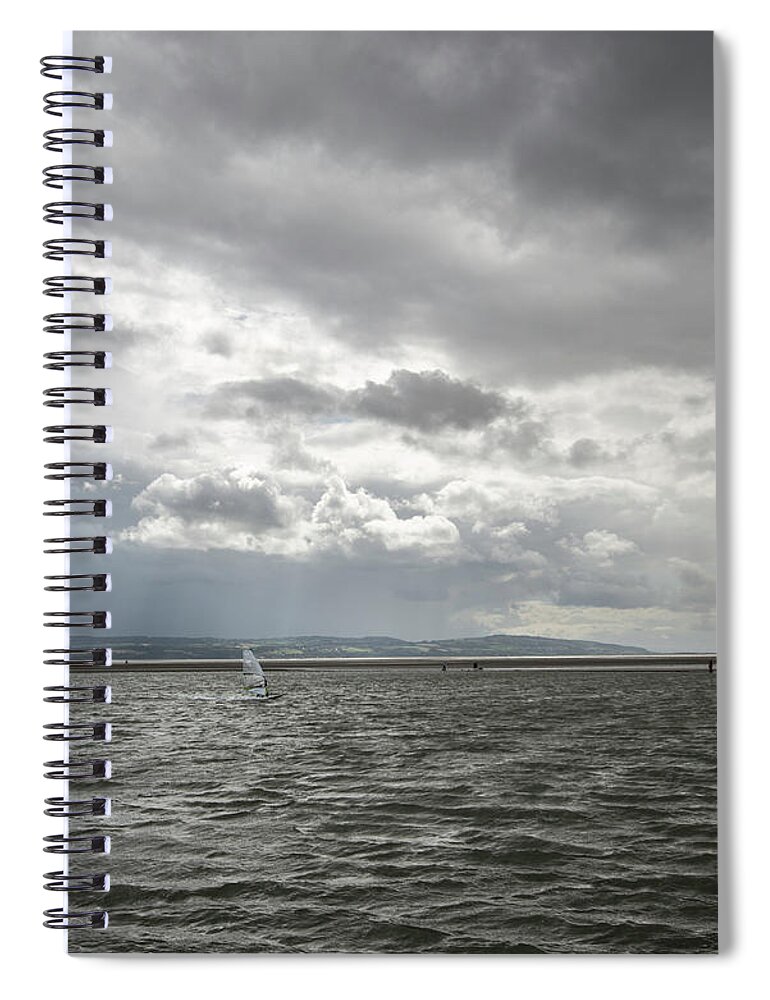 #cunard100 Spiral Notebook featuring the photograph Lone Windsurfer by Spikey Mouse Photography