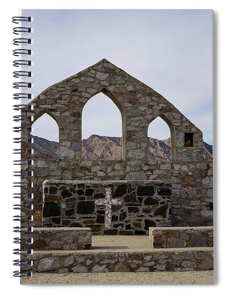 Desert Spiral Notebook featuring the photograph Lonely Desert Shrine by Jeff Hubbard