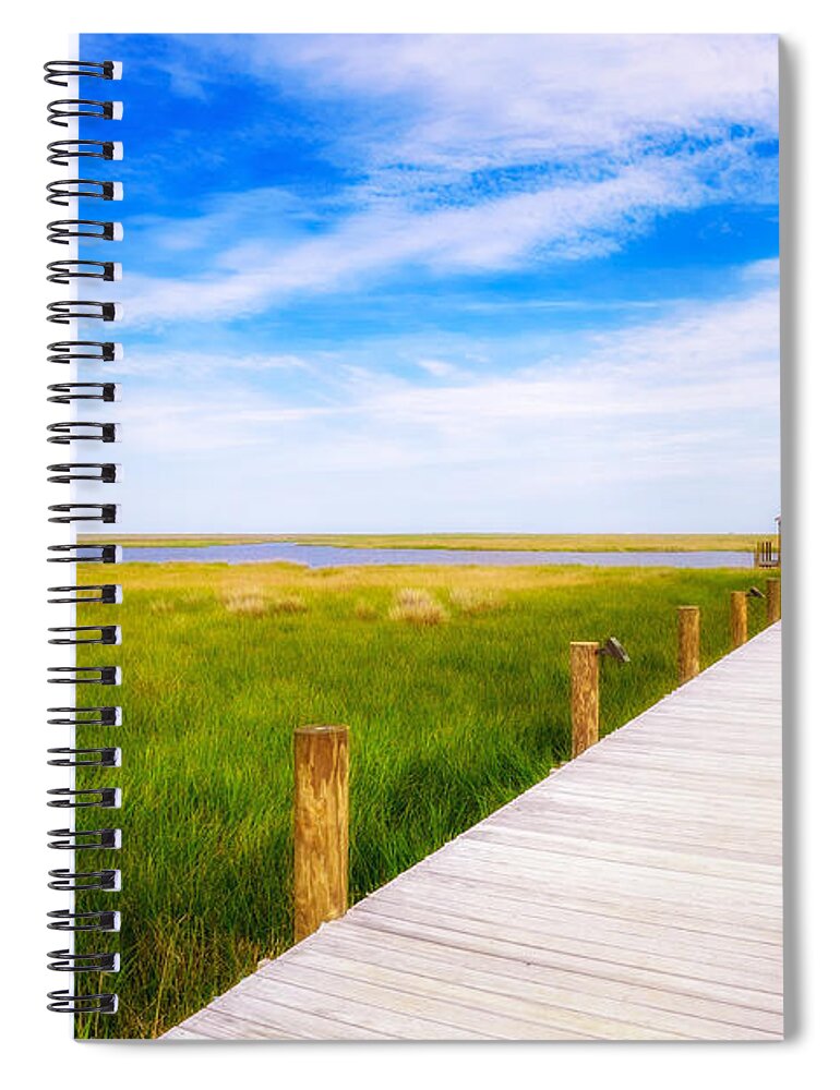 Gulf Of Mexico Spiral Notebook featuring the photograph Lonely Pier II by Raul Rodriguez