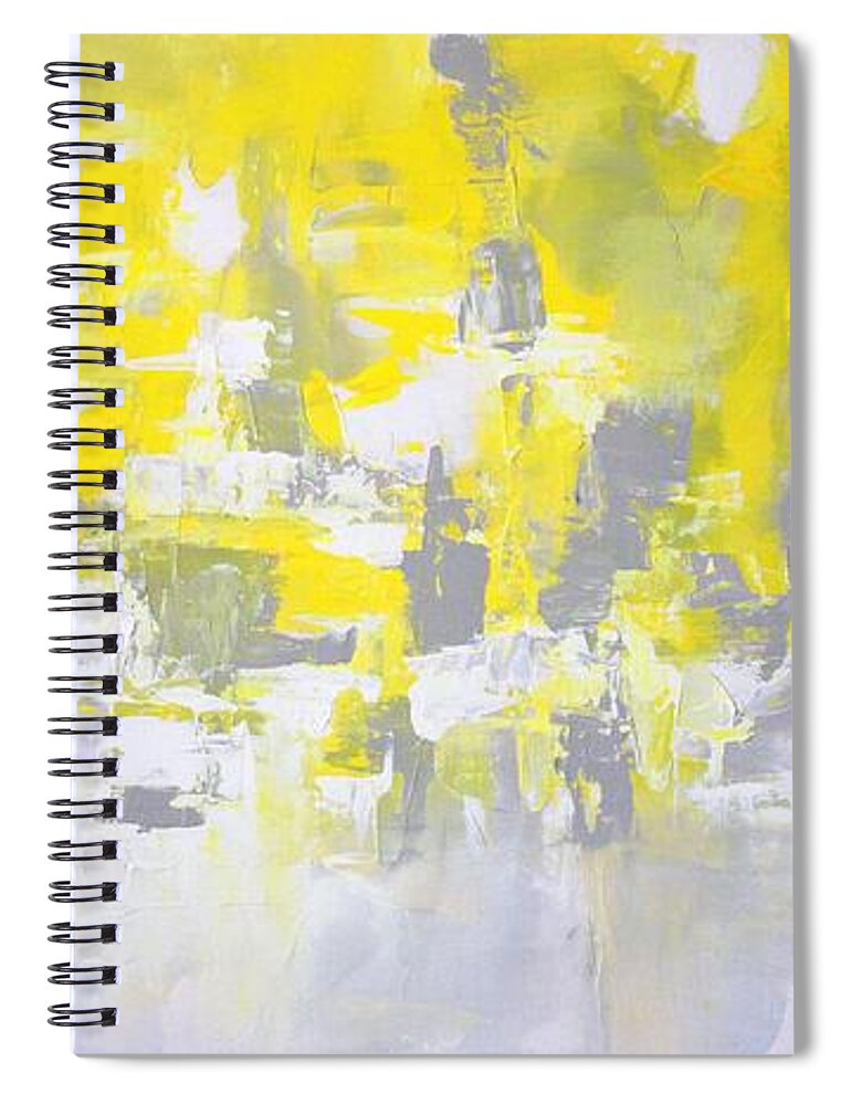 White Spiral Notebook featuring the painting Lonely Planet by Preethi Mathialagan