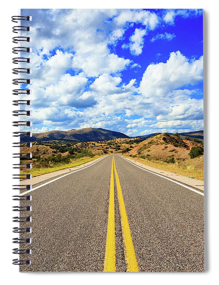 Gila National Forest Spiral Notebook featuring the photograph Lonely New Mexico Highway by Raul Rodriguez
