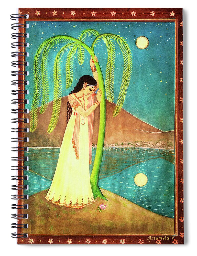 Love Spiral Notebook featuring the painting Longing for her Love by Ananda Vdovic