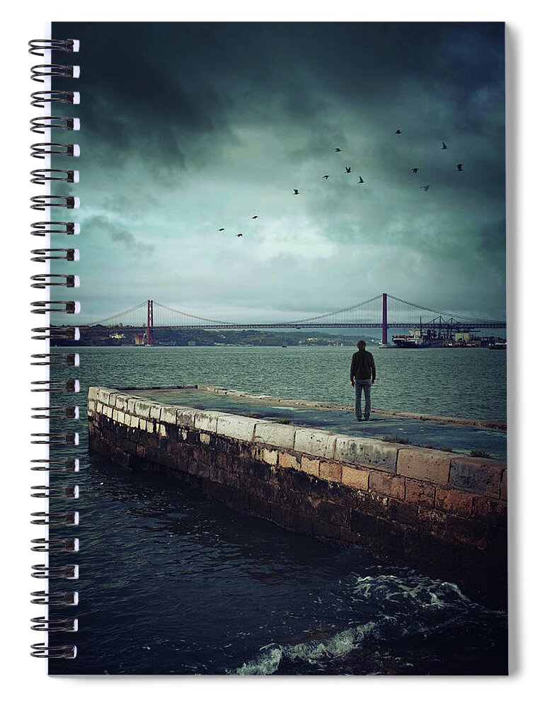 Man Spiral Notebook featuring the photograph Longing for the departed by Carlos Caetano
