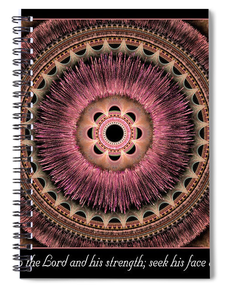 Fractals Spiral Notebook featuring the digital art Look to the Lord by Missy Gainer
