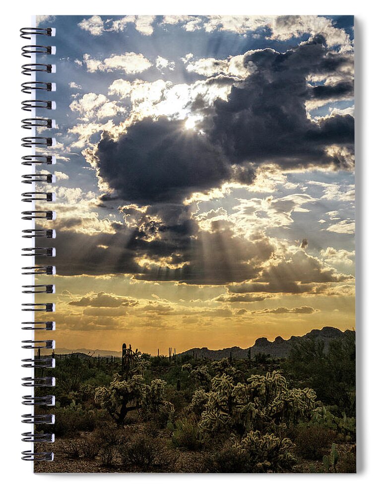 Sunset Spiral Notebook featuring the photograph Look Up in the Clouds by Saija Lehtonen