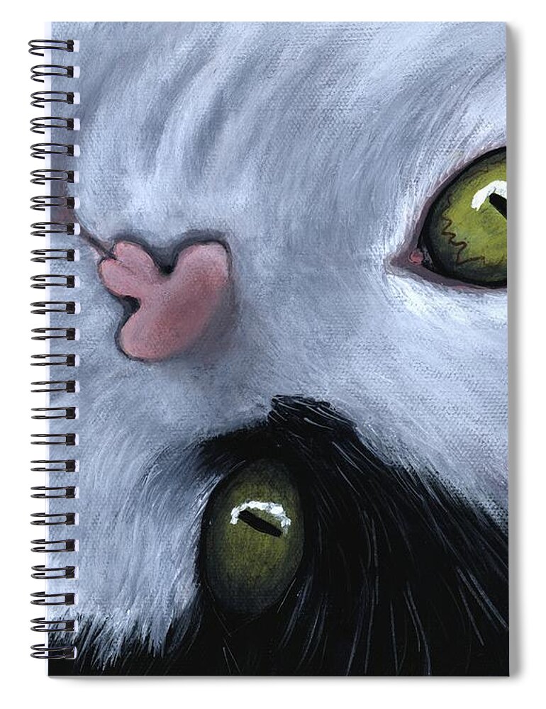 Cat Spiral Notebook featuring the painting Looking at You by Anastasiya Malakhova