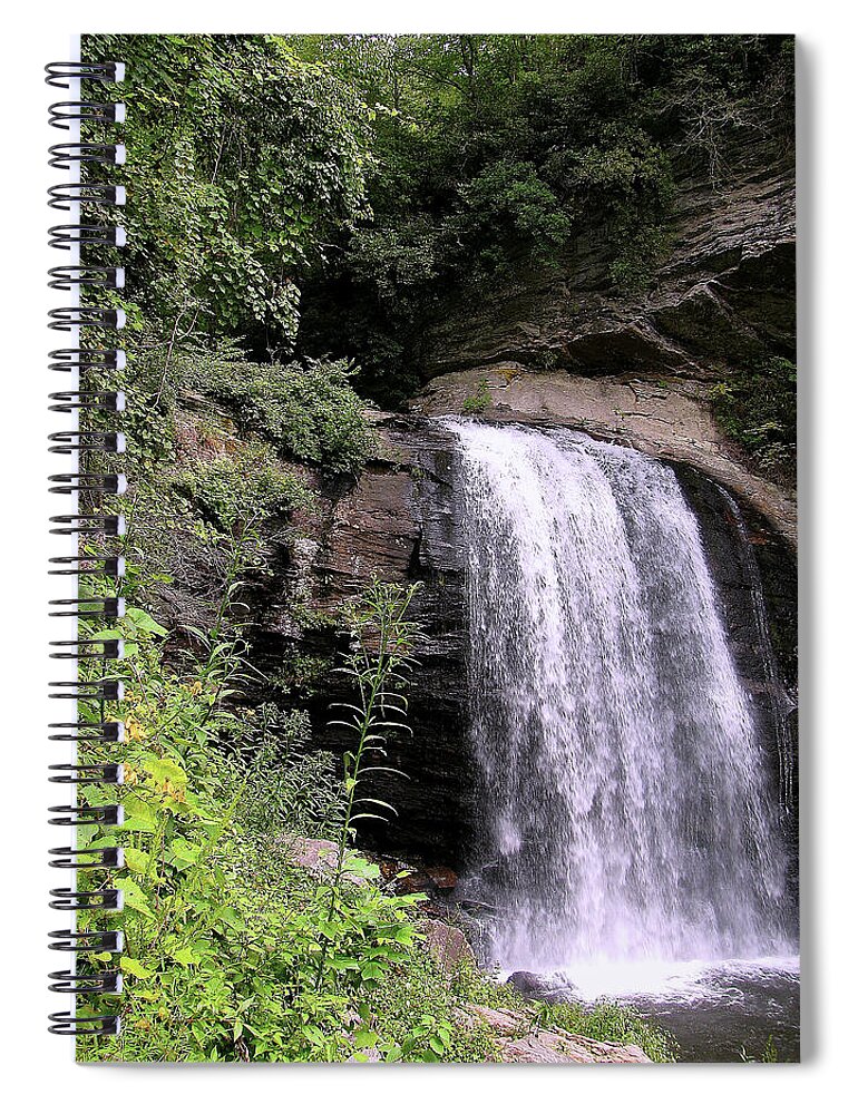 Looking Glass Falls Spiral Notebook featuring the photograph Looking Glass Falls by Jeff Heimlich