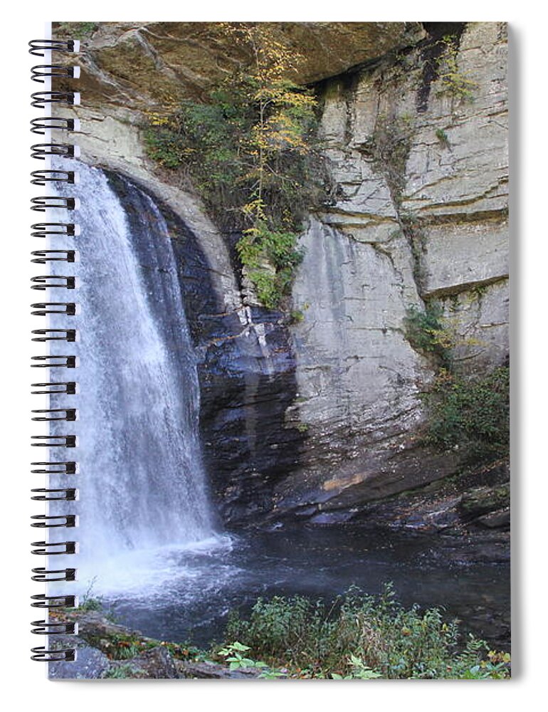 Waterfalls Spiral Notebook featuring the photograph Looking Glass Falls side view by Allen Nice-Webb