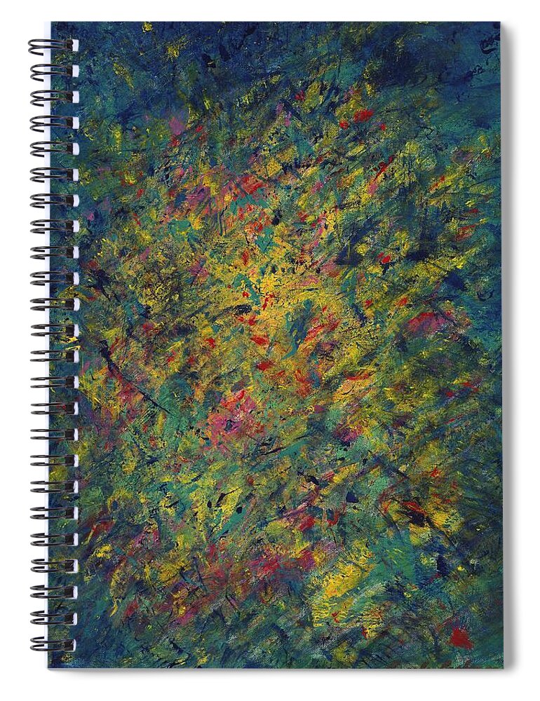 Abstract Expression Spiral Notebook featuring the painting Looking into the Soul by Angela Bushman