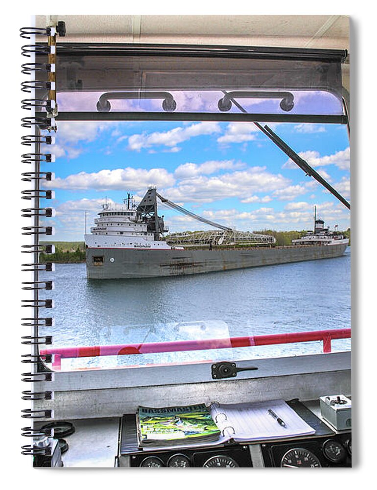 Sugar Island Spiral Notebook featuring the photograph Looking Out The Sugar Island Ferry -9571 by Norris Seward