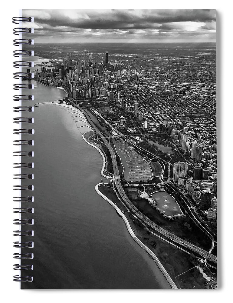 Chicago Spiral Notebook featuring the photograph Looking South Toward Chicago from the friendly skies by Sven Brogren