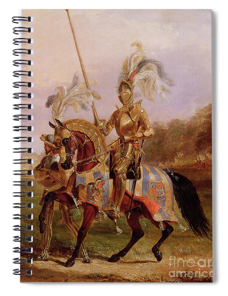 Eglinton Spiral Notebook featuring the painting Lord of the Tournament by Edward Henry Corbould