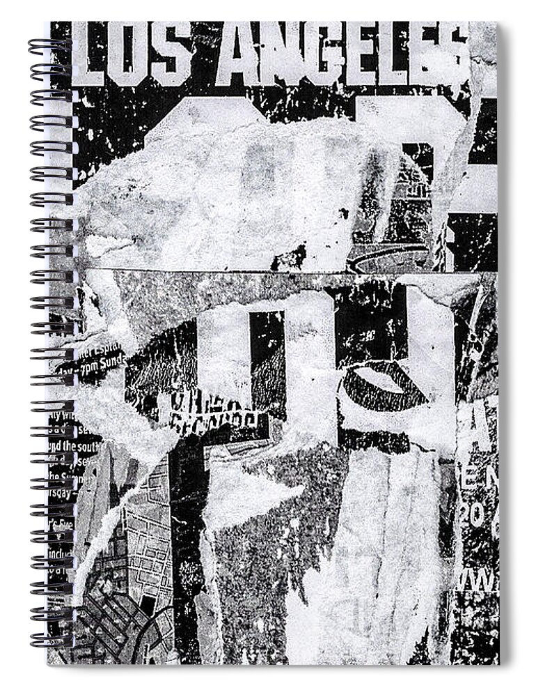 Collage Spiral Notebook featuring the mixed media Los Angeles by Roseanne Jones