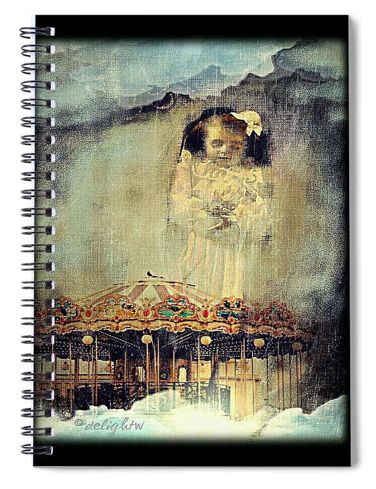 Girl Spiral Notebook featuring the digital art Loss of Diety by Delight Worthyn