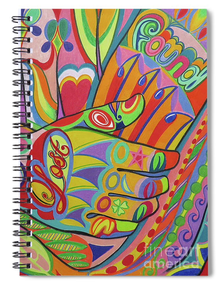 Pop Spiral Notebook featuring the drawing Lost and Found by David Roper