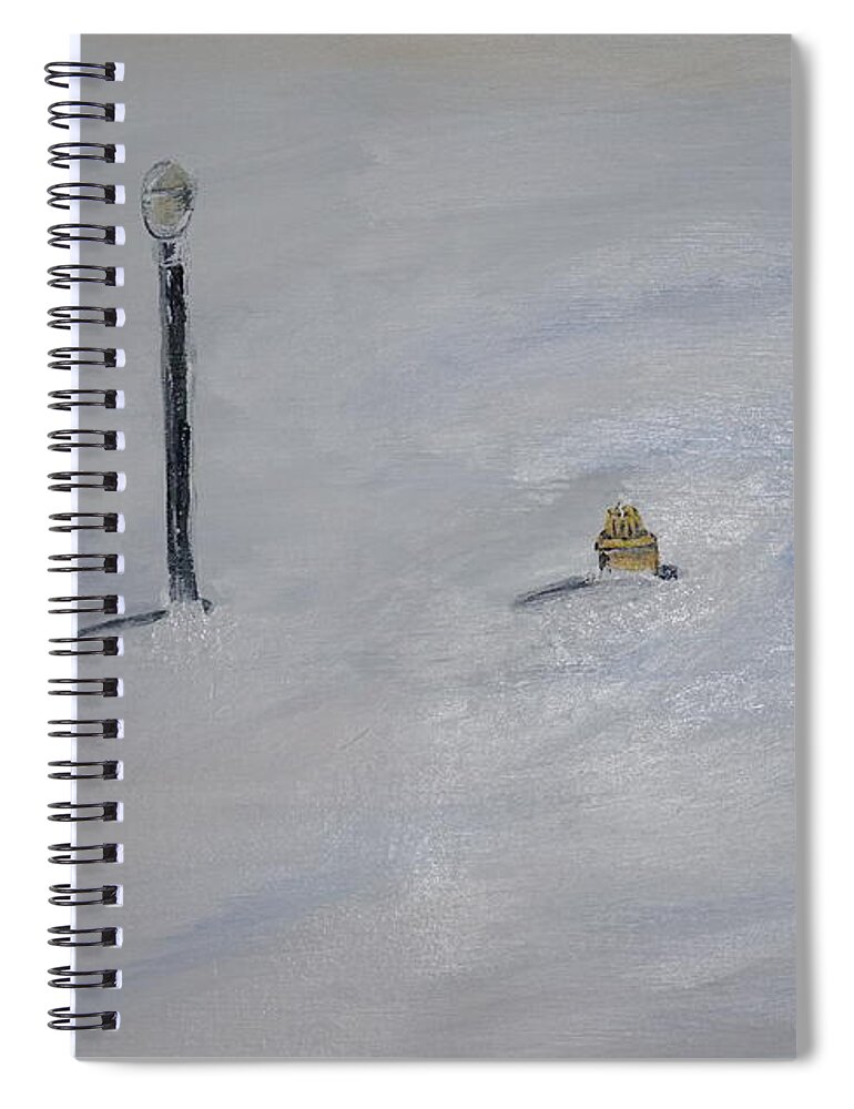 Landscape Spiral Notebook featuring the painting Lost Fire Hydrant by Jimmy Clark