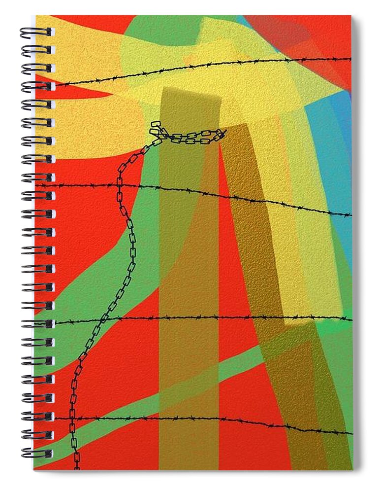 Abstract Spiral Notebook featuring the digital art Lost freedom by Chani Demuijlder