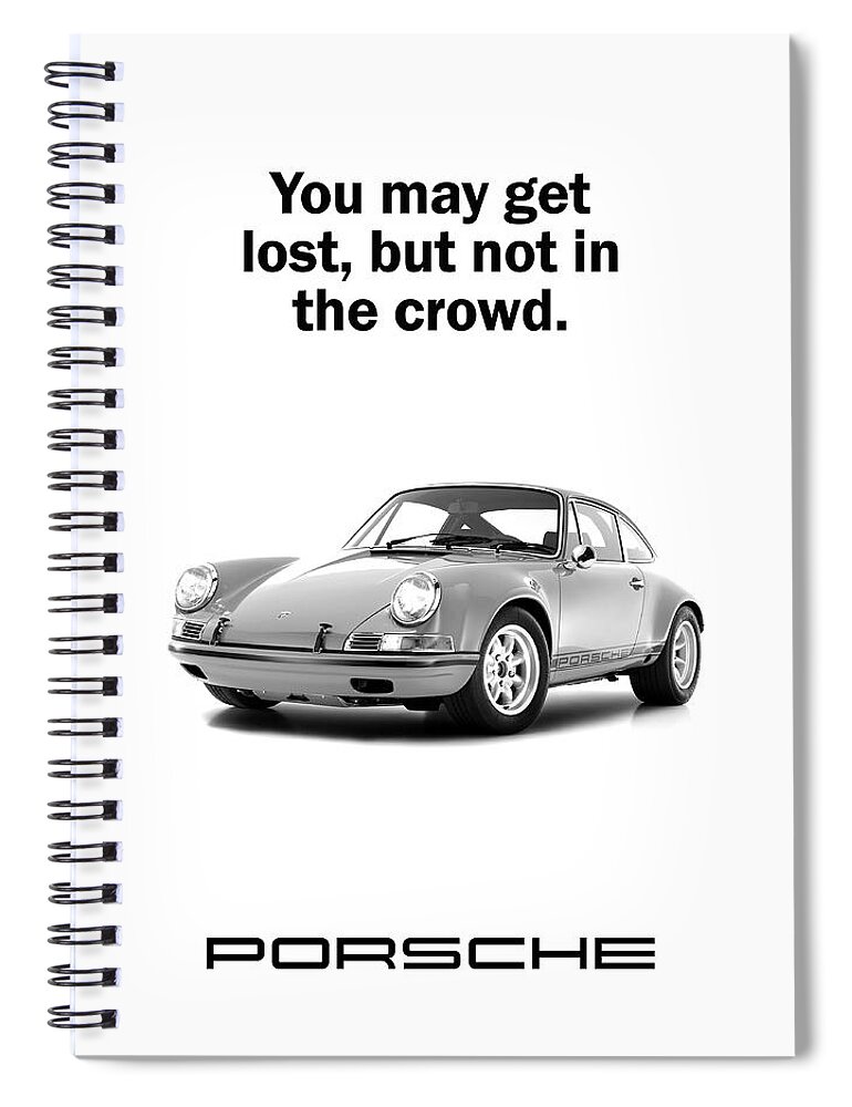 Porsche Spiral Notebook featuring the photograph Lost In A Porsche by Mark Rogan