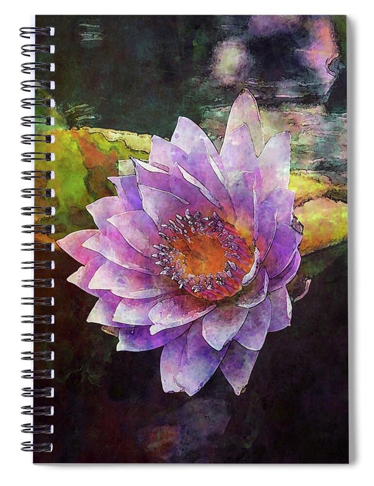 Lost Spiral Notebook featuring the photograph Lost Lavender Lotus Blossom 4725 LDP_2 by Steven Ward