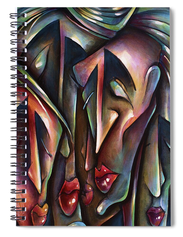 Urban Spiral Notebook featuring the painting Lost by Michael Lang