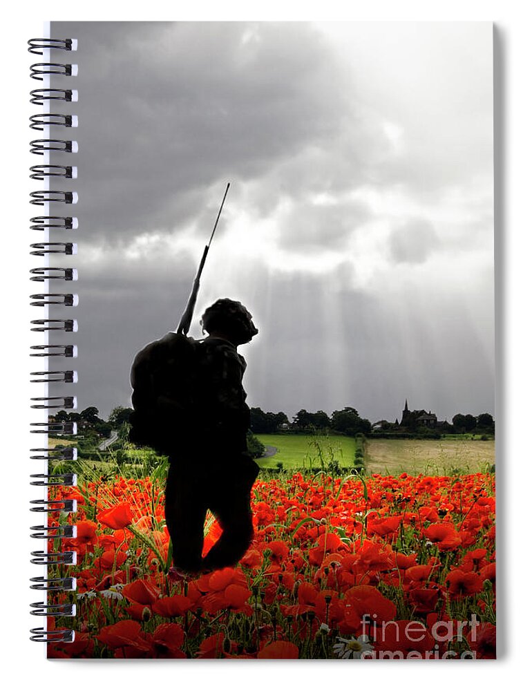 Soldier Spiral Notebook featuring the digital art Lost Soldier by Airpower Art