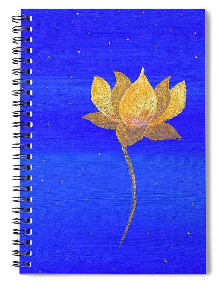 Lotus Spiral Notebook featuring the painting Lotus 16 x 20 by Santana Star