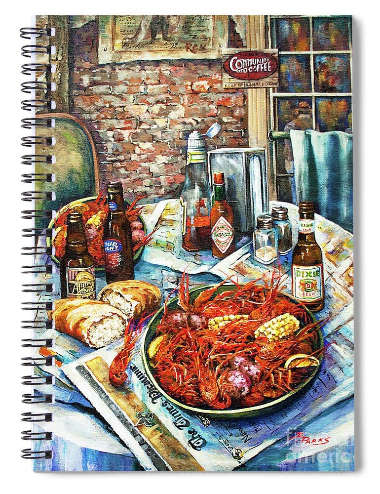 New Orleans Art Spiral Notebook featuring the painting Louisiana Saturday Night by Dianne Parks