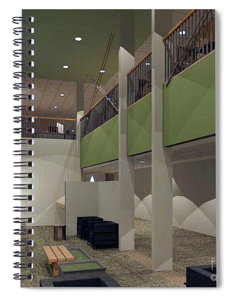 Rendering Spiral Notebook featuring the digital art Lounge by Ronald Bissett