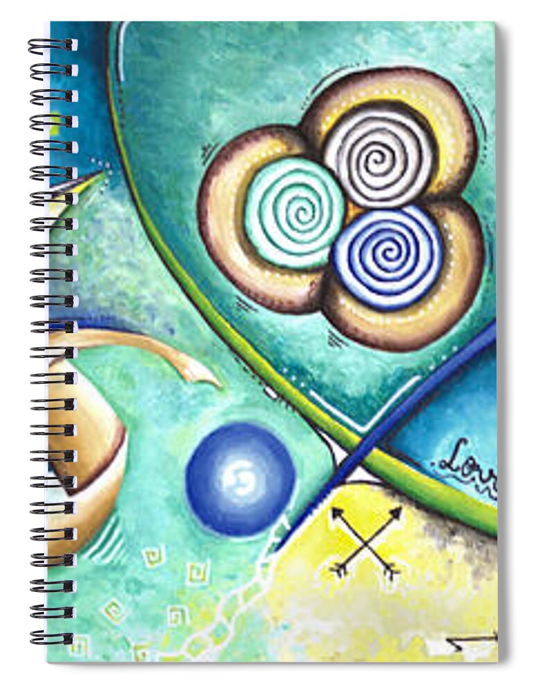 Love Spiral Notebook featuring the painting Love and Symbols by Shelly Tschupp