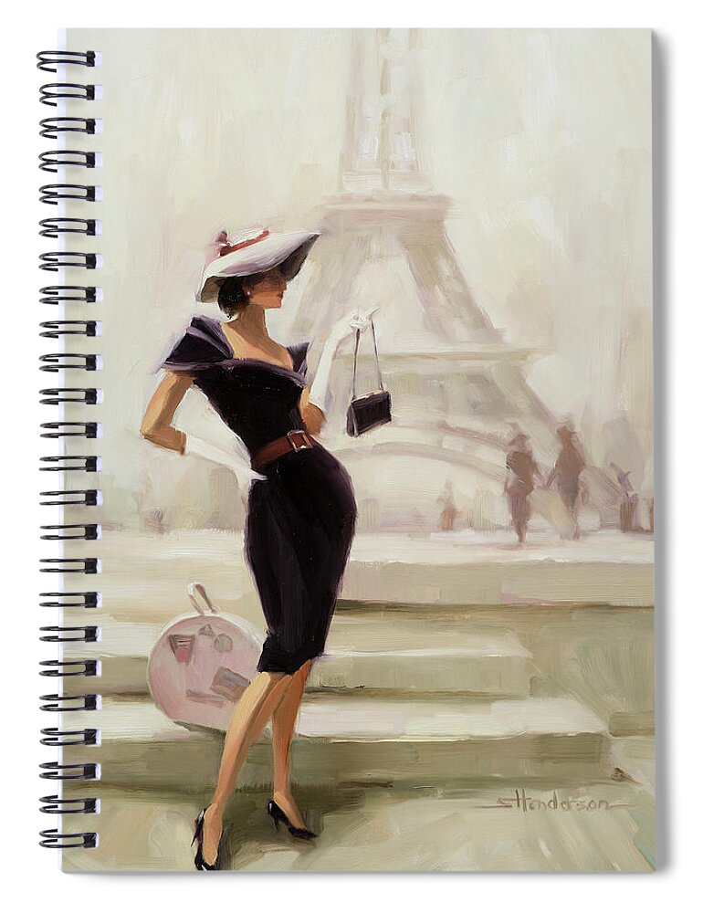 Paris Spiral Notebook featuring the painting Love, from Paris by Steve Henderson