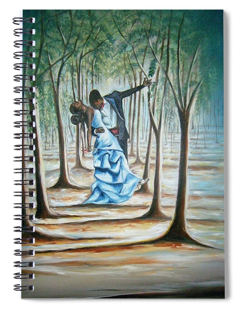 Oil Paintings Spiral Notebook featuring the painting Love Garden by Olaoluwa Smith