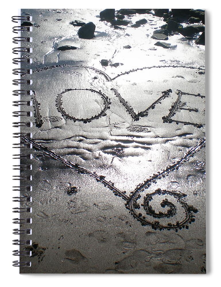 Beach Sand Spiral Notebook featuring the photograph Love by Kim Prowse