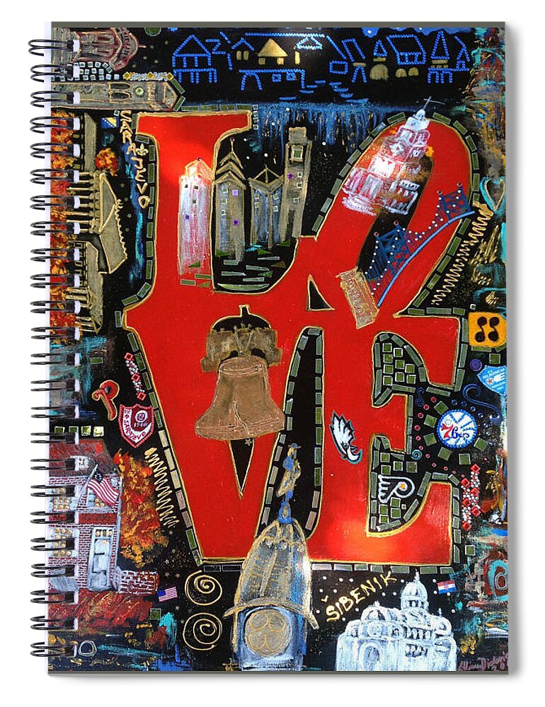  Spiral Notebook featuring the painting Love by Lilliana Didovic