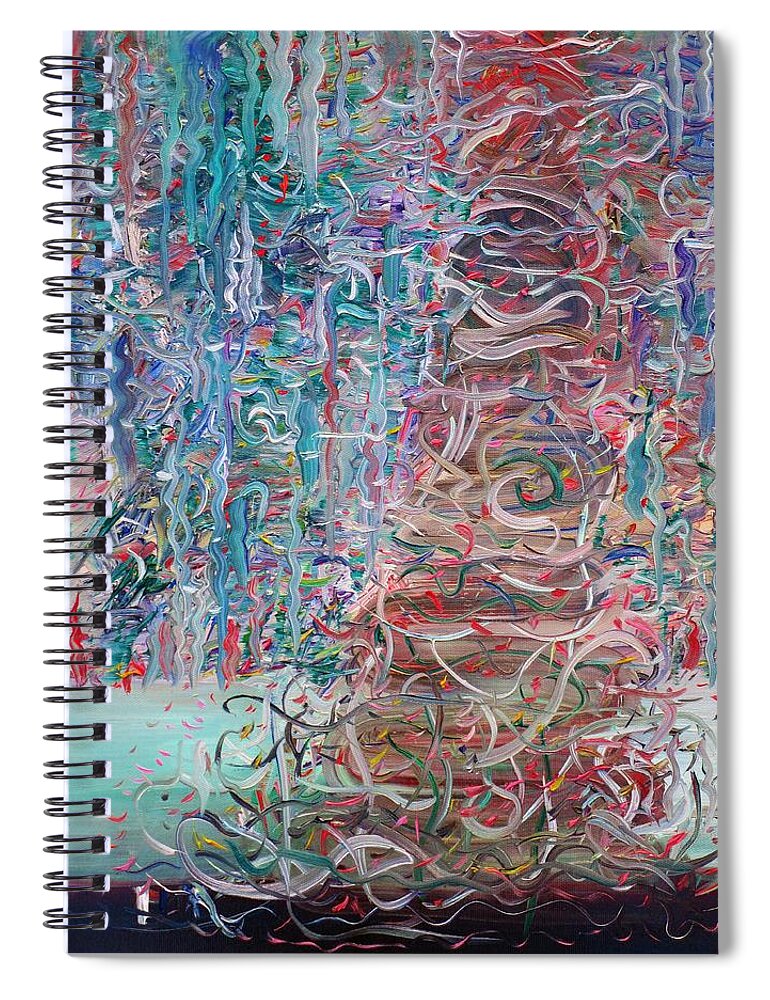 Abstract Spiral Notebook featuring the painting Love Over Centuries by Fabrizio Cassetta