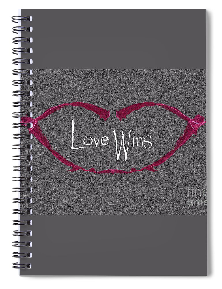 Love Wins Spiral Notebook featuring the digital art Love Wins by Charlie Cliques