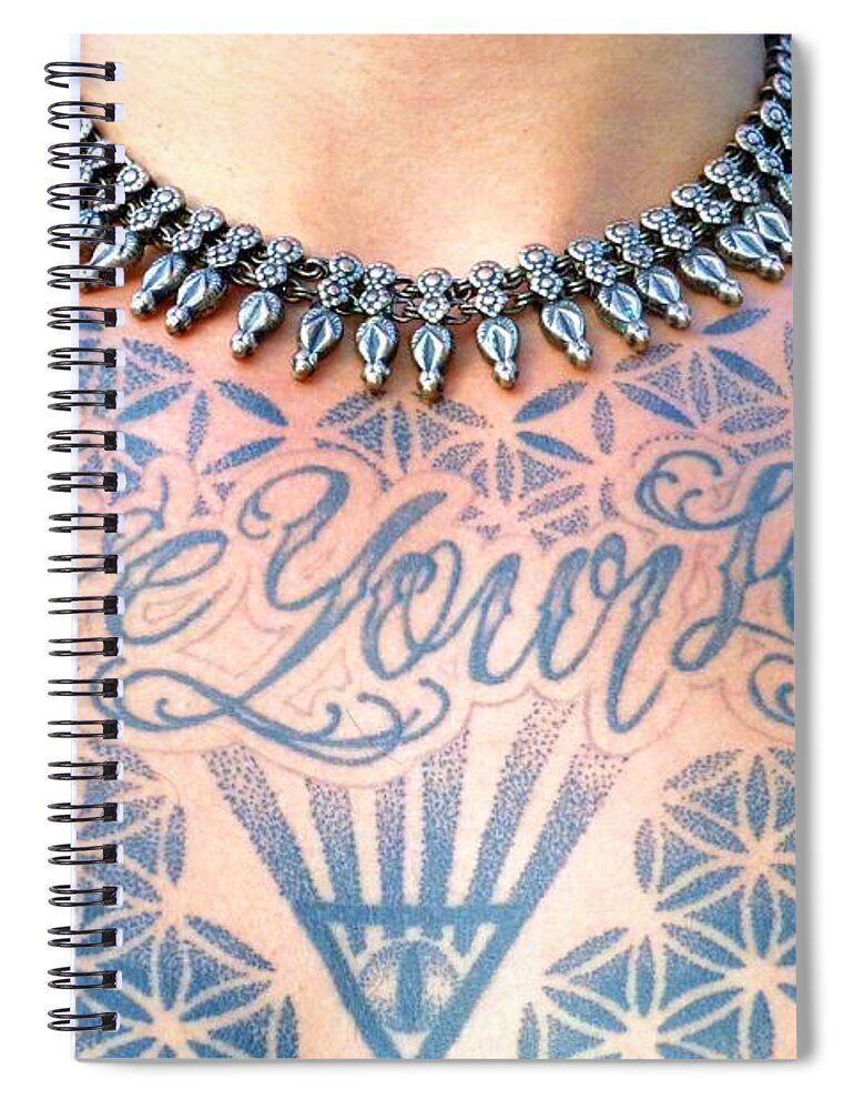 Tattoo Spiral Notebook featuring the photograph Love Your Life Tattoo by Barbie Corbett-Newmin