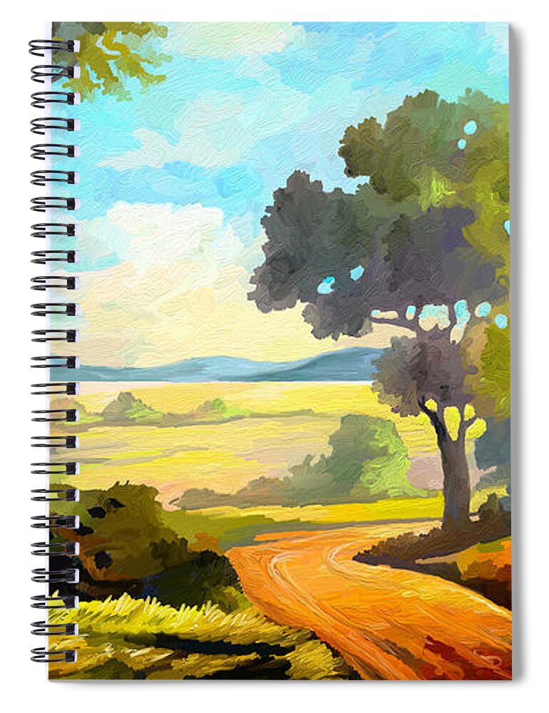 Warm Day Spiral Notebook featuring the painting Lovely Day by Anthony Mwangi