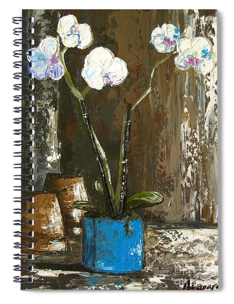 Orchids Spiral Notebook featuring the painting Lovely Orchids by Patricia Awapara