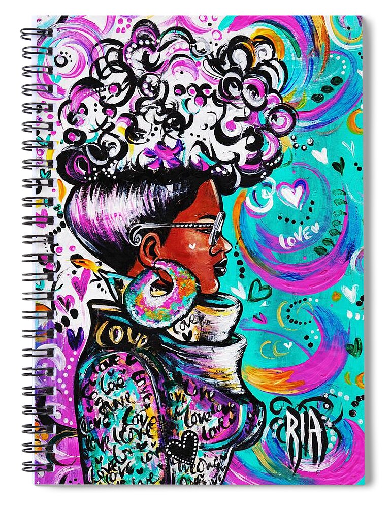 Afro Spiral Notebook featuring the photograph Lovely by Artist RiA