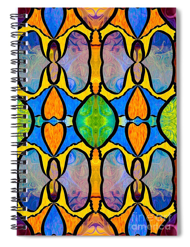 Abstract Spiral Notebook featuring the digital art Loving Beauty In Chaos Abstract Fabric Art by Omaste Witkowski by Omaste Witkowski