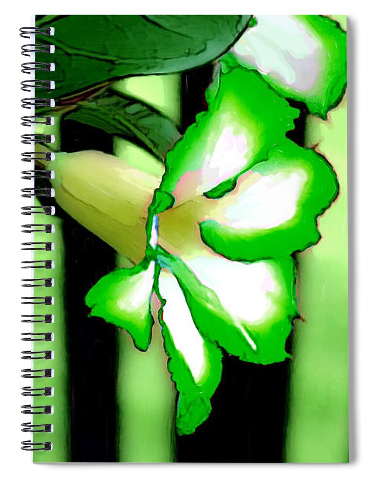 Bruce Spiral Notebook featuring the painting Loving the Color Green by Bruce Nutting