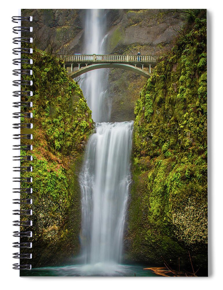 Waterfalls Spiral Notebook featuring the photograph Lower Multnomah Falls 1 by Jason Brooks