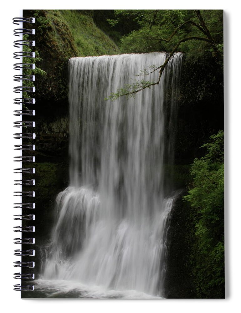 This Is Lower South Falls Located At Silver Falls State Park. The Park Is Located East Of Salem Spiral Notebook featuring the photograph Lower South Falls by Laddie Halupa
