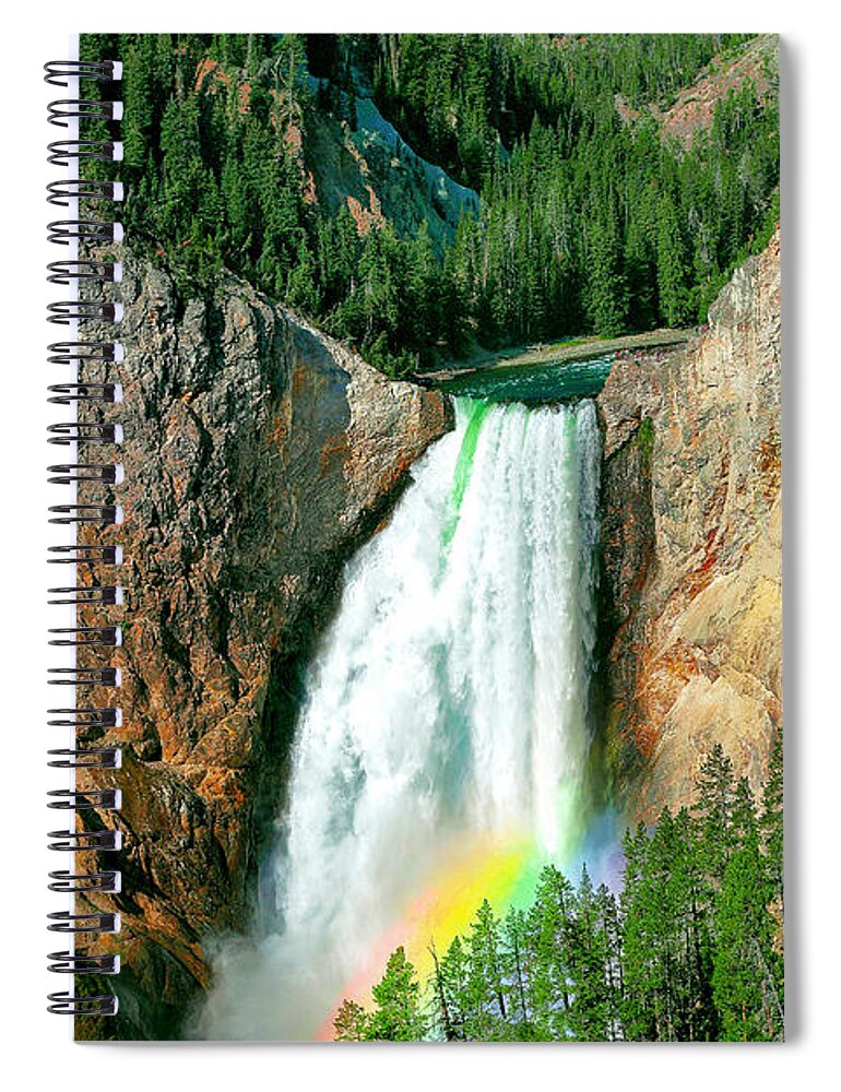 Twice As High As Niagara Falls Spiral Notebook featuring the photograph Lower Yellowstone Falls by Todd Klassy