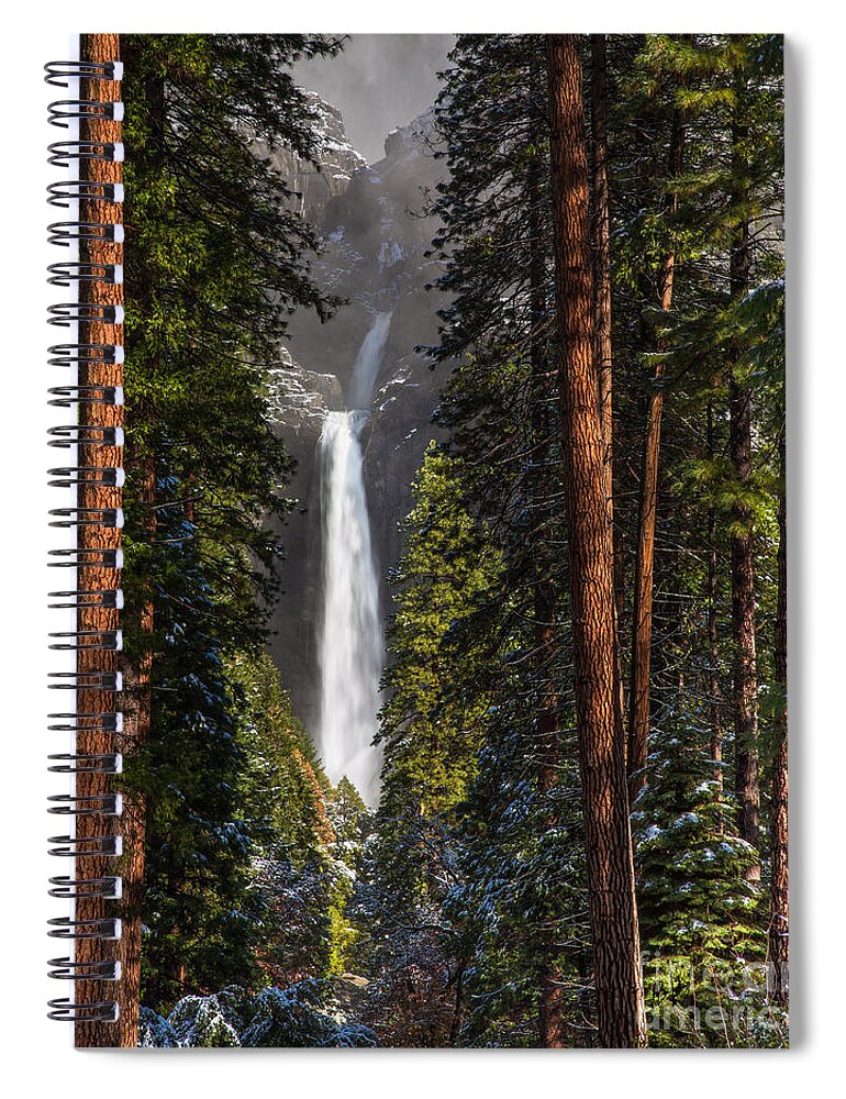 Yosemite Spiral Notebook featuring the photograph Lower Yosemite Falls by Anthony Michael Bonafede