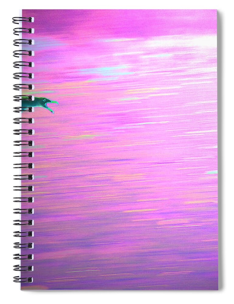 Seagull Spiral Notebook featuring the mixed media Lucy in the Sky by Steven Natanson